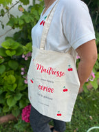 Tote Bag Maîtresse Personnalisé – Modèle Cerise ou Citron 🍒🍋