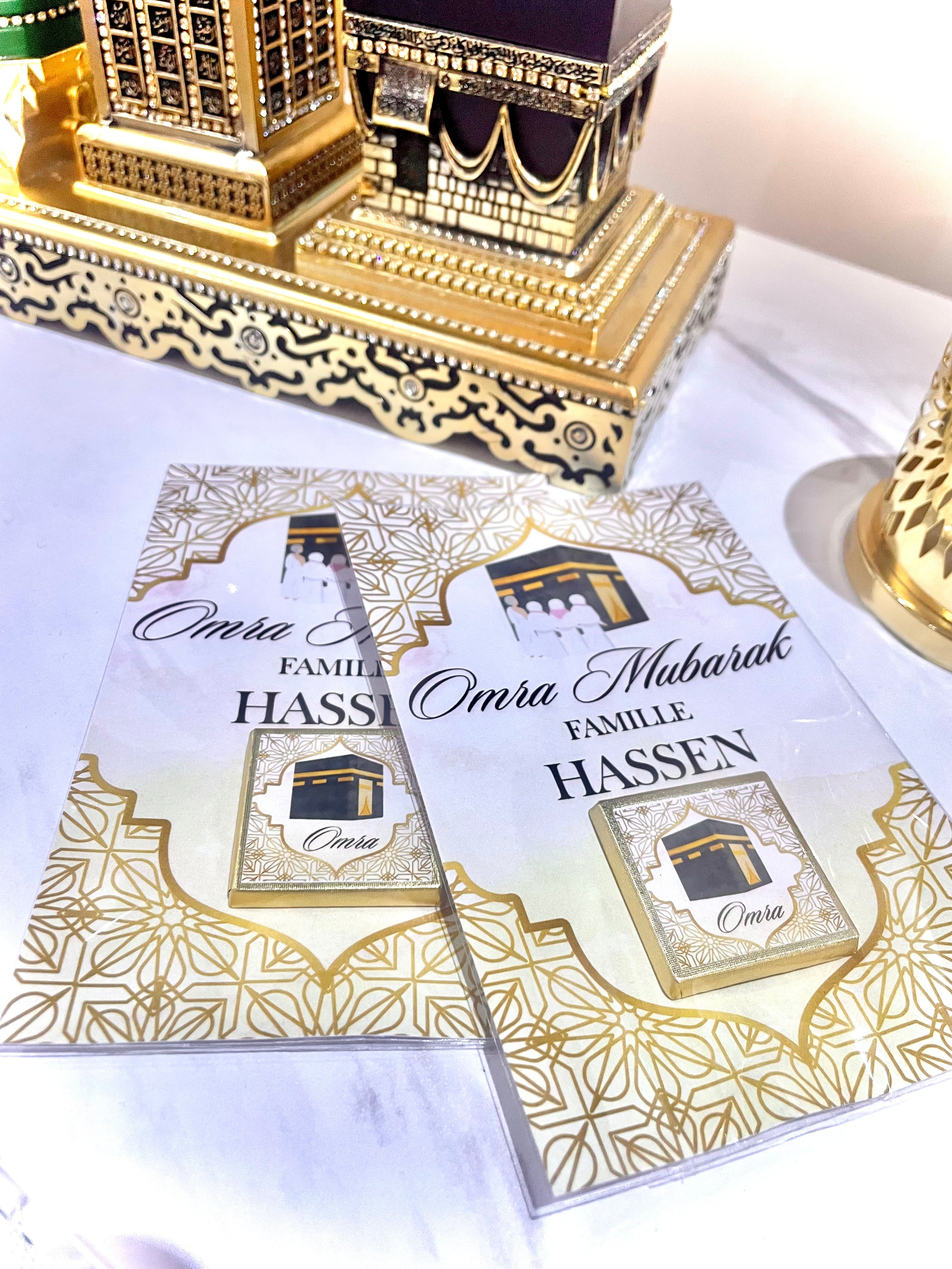 Carte chocolat Omra / Hajj