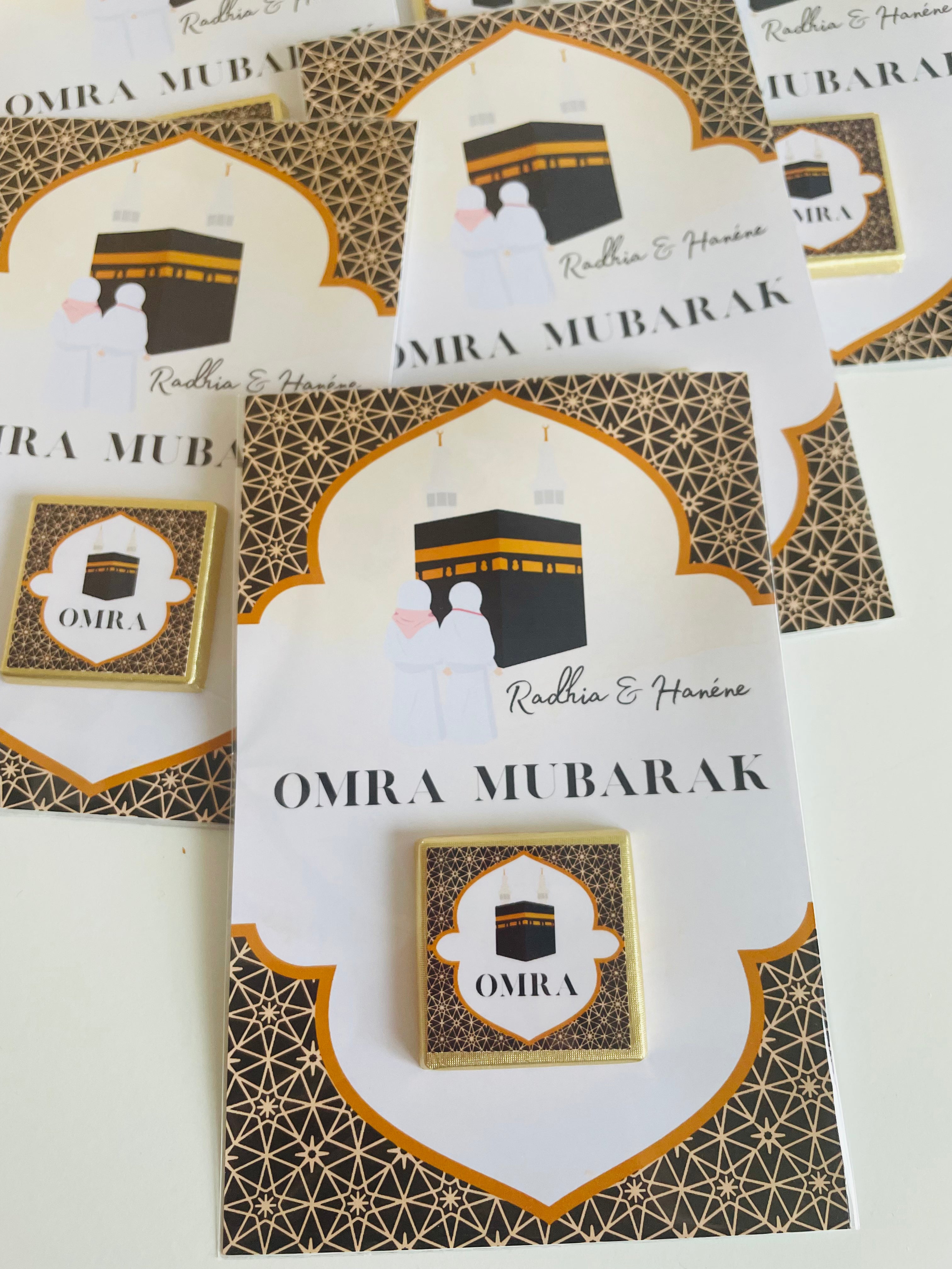 Carte chocolat Omra / Hajj
