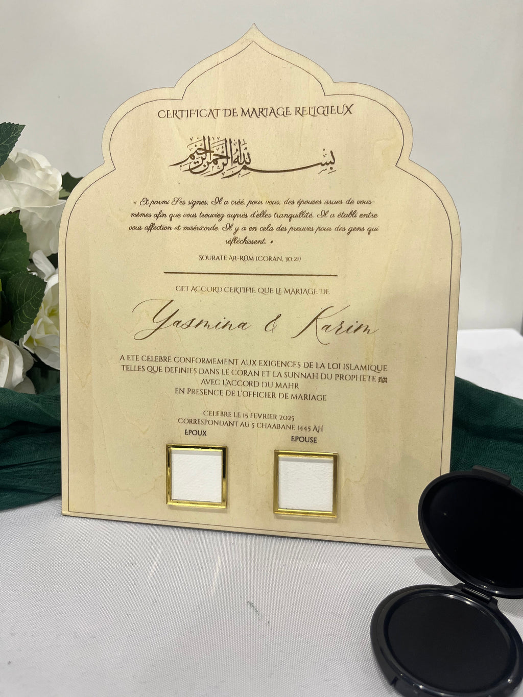 Certificat mariage